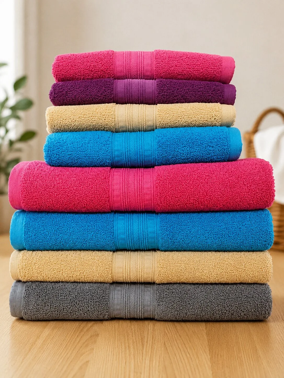 Bordered hotel towel for hospitality collection development