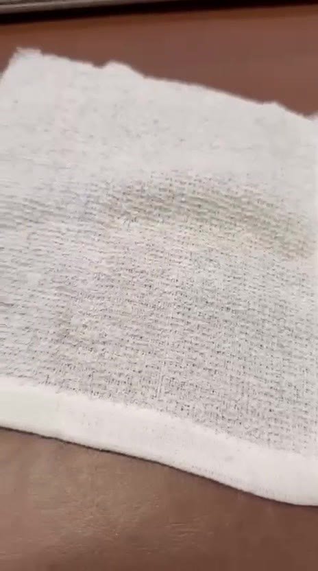 Front loop side of the towel